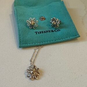 Tiffany Paloma Picasso Daisy earrings and necklace gold & silver